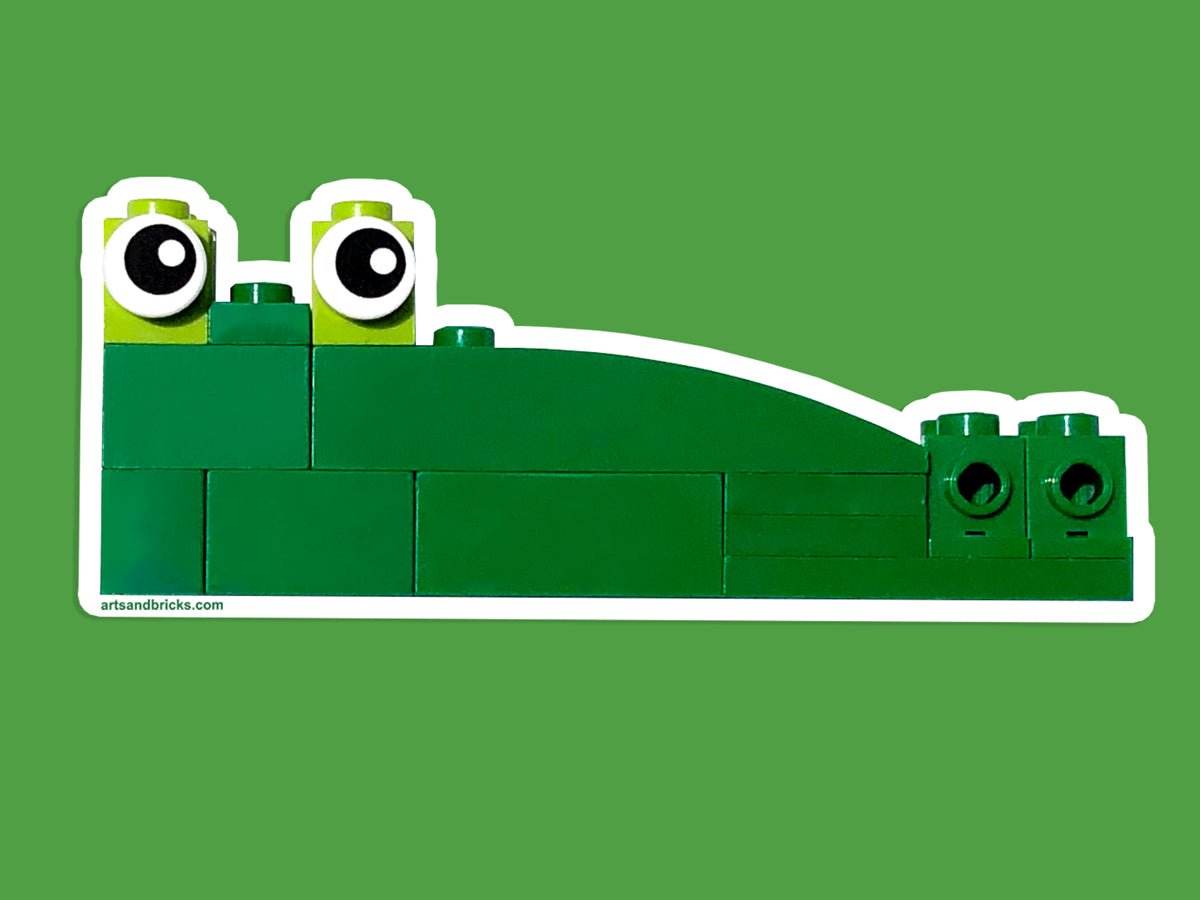 7" Crocodile Wall Sticker is a Brick Built Colorful Sticker (brick art, brick - built, building block wall decal) from the Arts and Bricks brand by Barkhurst Creative