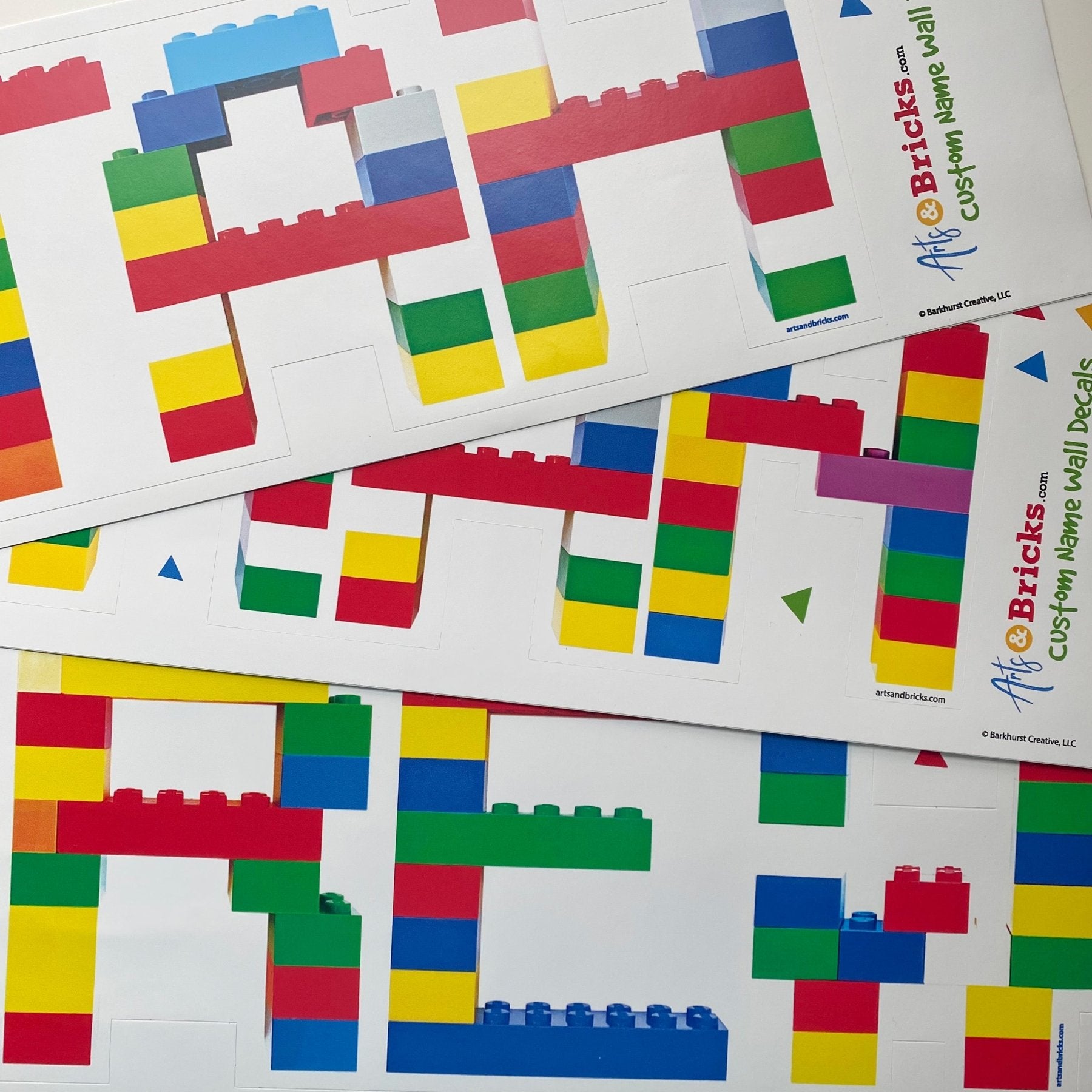 Personalized Name Sticker is a Personalized Colorful Sticker (brick art, brick - built, building block wall decal) from the Arts and Bricks brand by Barkhurst Creative