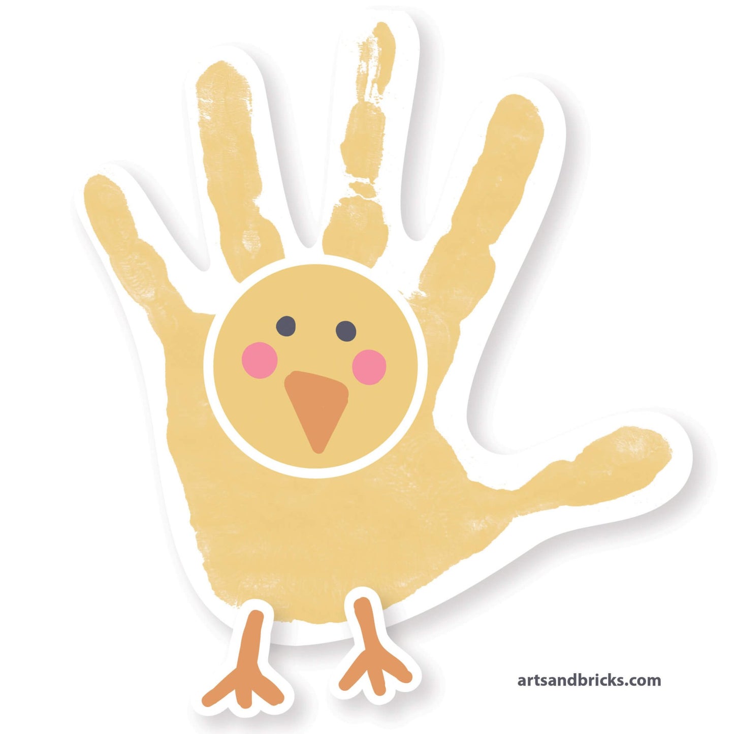 Personalized Playful Handprints is a Personalized Colorful Sticker (custom designs, handprint, personalized) from the Arts and Bricks brand by Barkhurst Creative