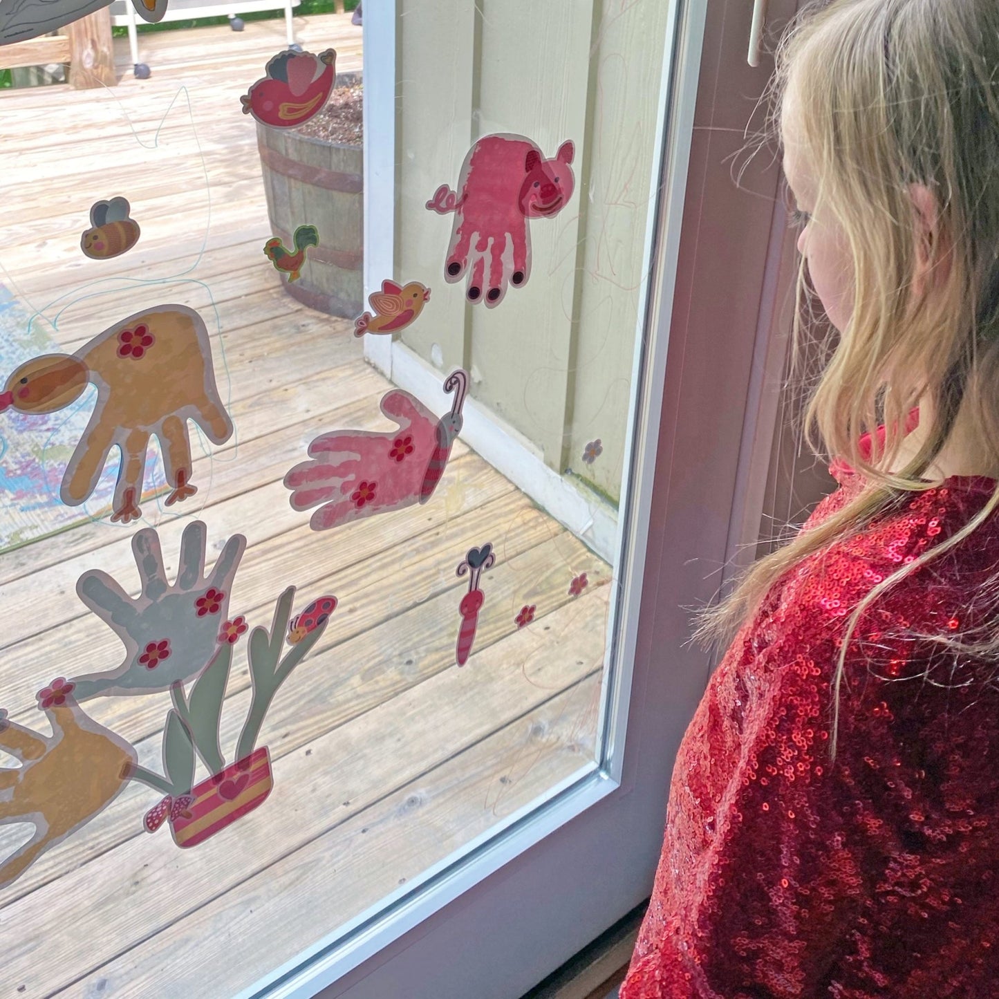 Personalized Playful Handprints is a Personalized Colorful Sticker (custom designs, handprint, personalized) from the Arts and Bricks brand by Barkhurst Creative