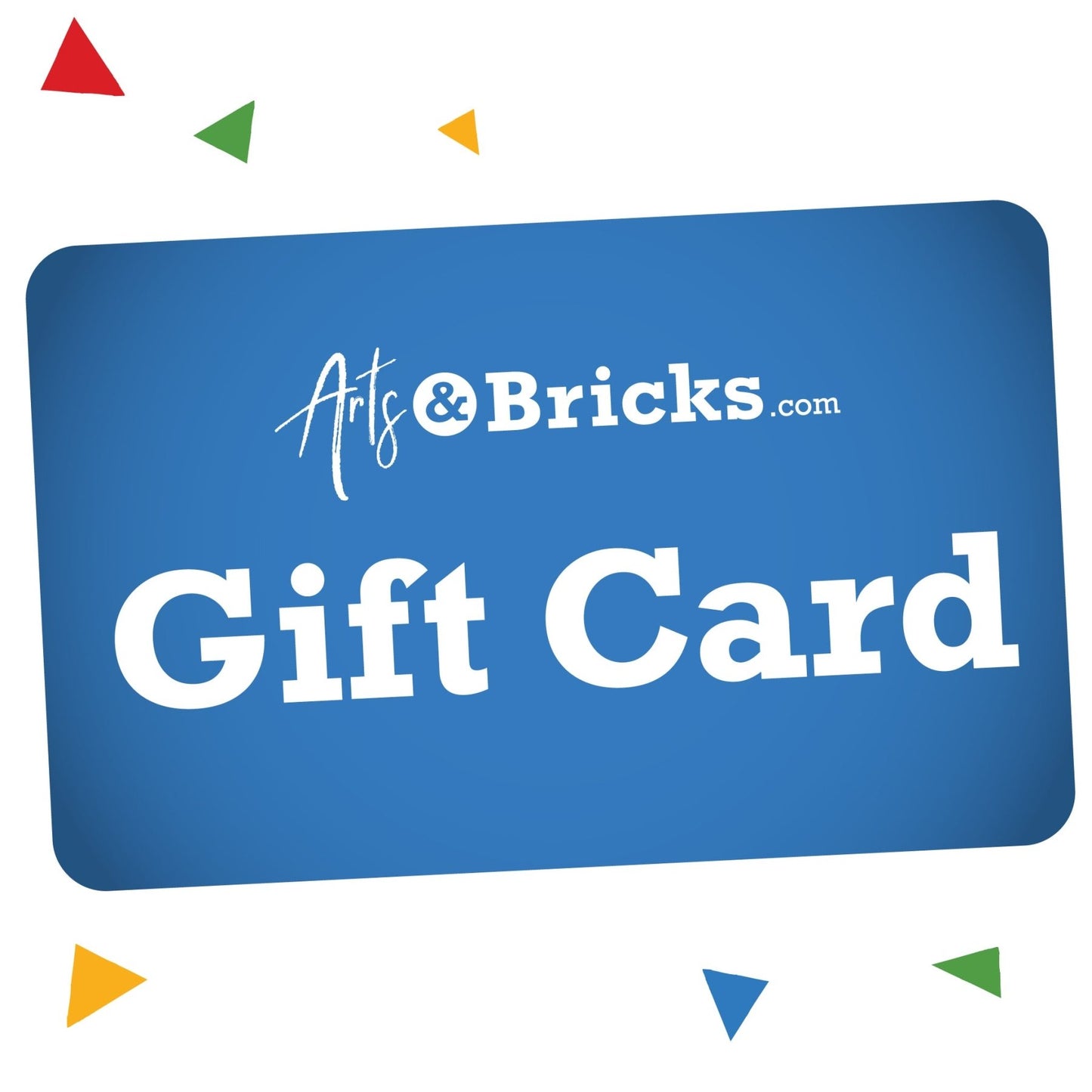 Arts and Bricks Digital Gift Card is a Digital Colorful Sticker (artsy kids, built with LEGO bricks, gifts for kids) from the Arts and Bricks brand by Barkhurst Creative