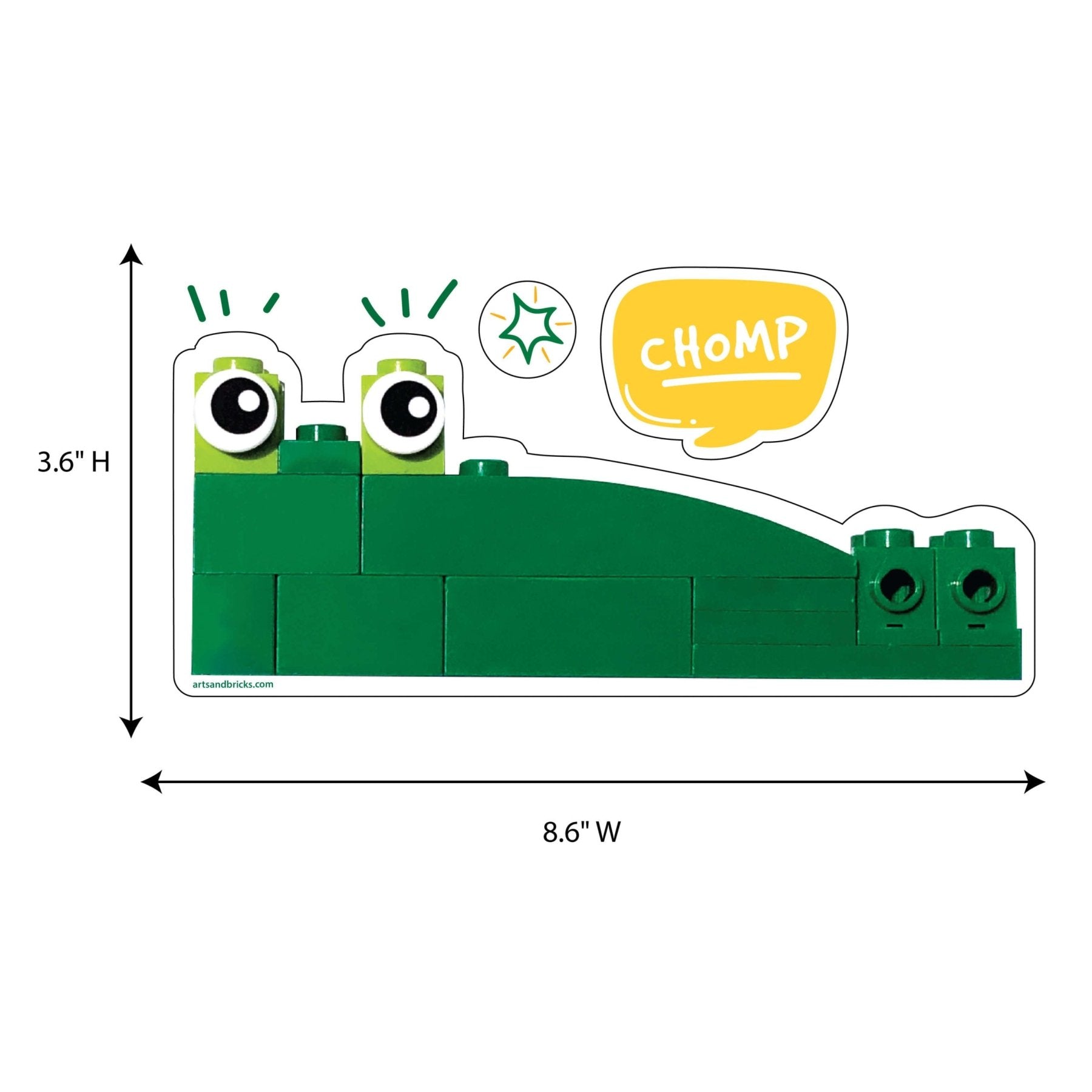 Brick - Built Jungle Animals is a Brick Built Colorful Sticker (alligator, brick art, brick - built) from the Arts and Bricks brand by Barkhurst Creative