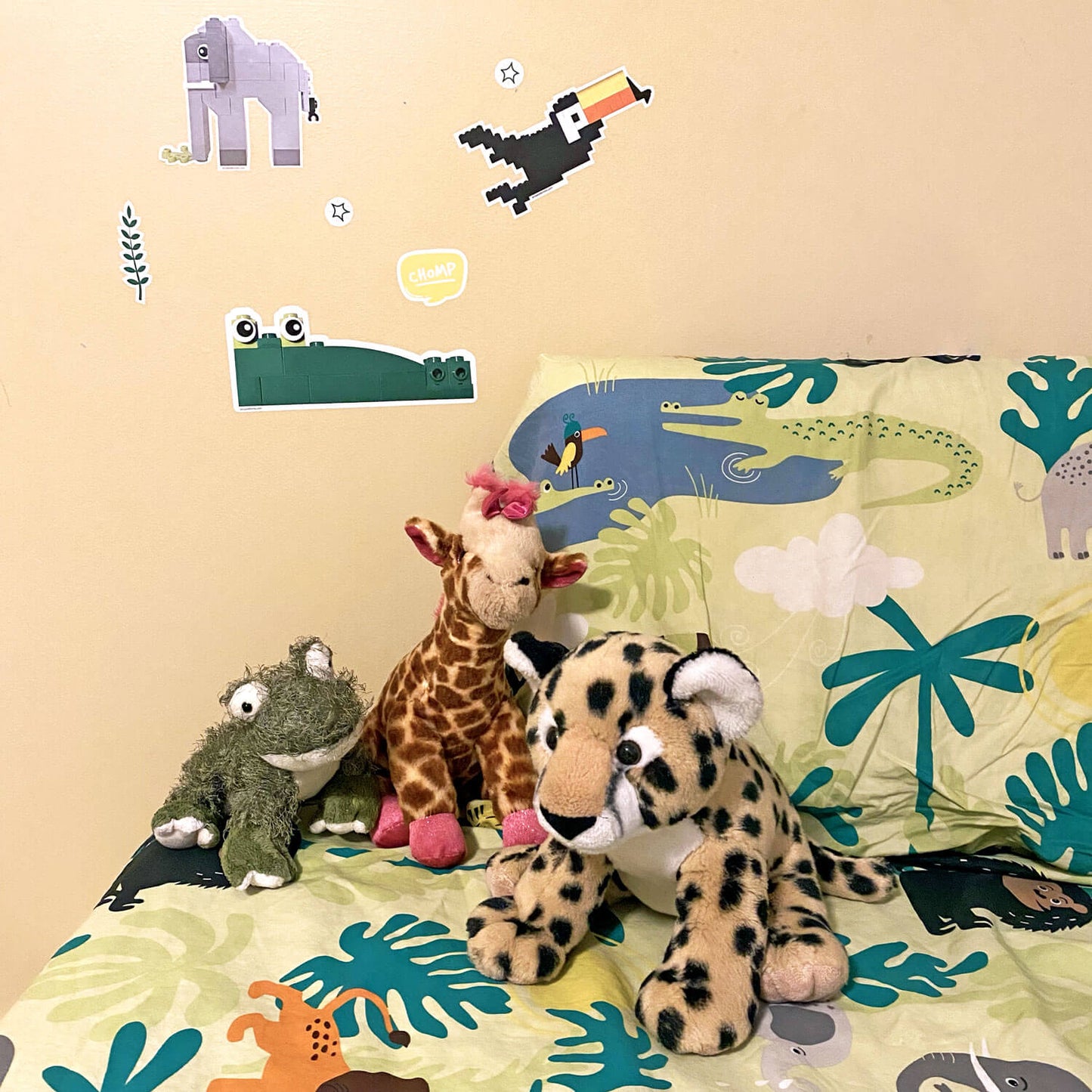 Brick - Built Jungle Animals is a Brick Built Colorful Sticker (alligator, brick art, brick - built) from the Arts and Bricks brand by Barkhurst Creative