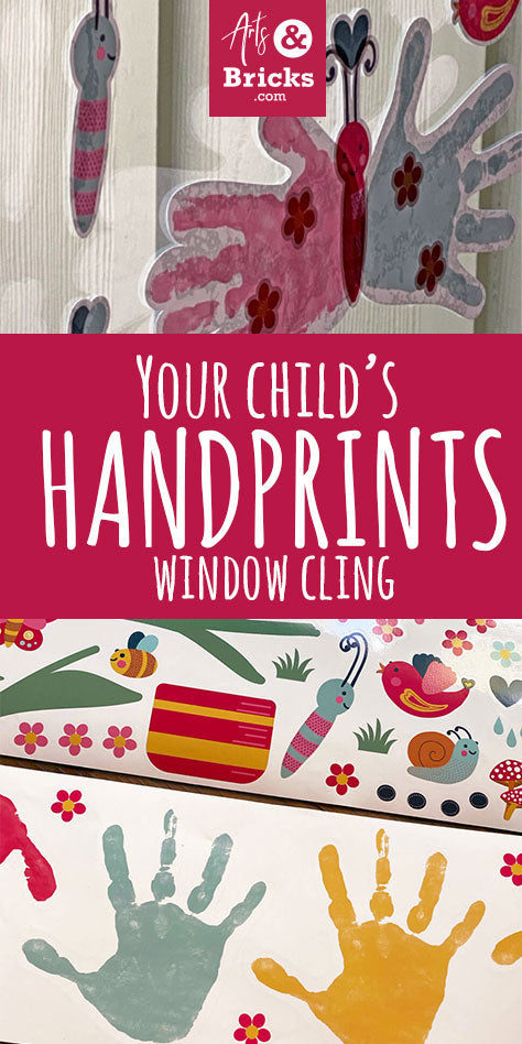 Turn your child's handprints into window cling! #craftsforkids #forkids #craft #handprintcraft #windowcling #windowdecal #customdecal #customwindowdecal 