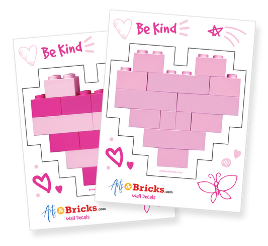 Image of brick built heart wall stickers