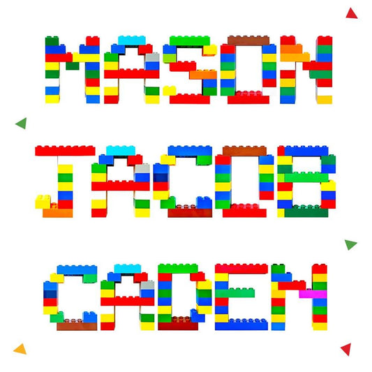 Image of LEGO name stickers for kids (Mason, Jacob, Caden) 3