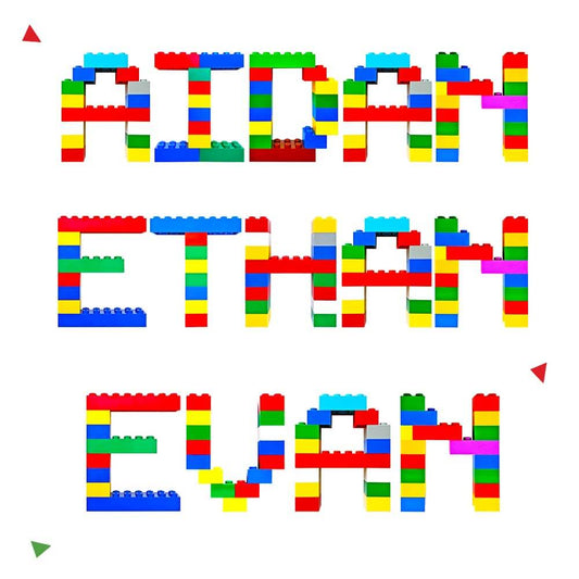 Image of LEGO name stickers for kids (Aiden, Ethan, Evan) 4