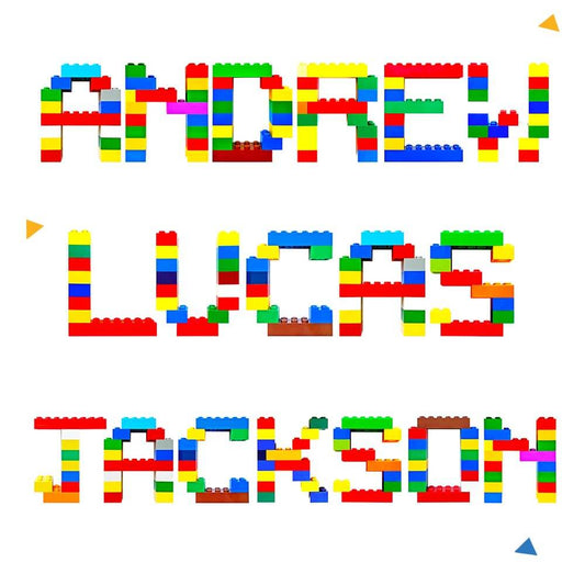 Image of LEGO name stickers for kids (Andrew, Lucas, Jackson) 2